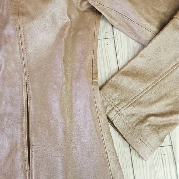 Chadwicks of Boston 90s Tailored Leather Moto Jacket in Blush Pearl Size 14