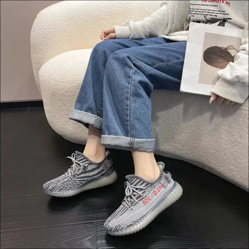 Chic Letter Lace-Up Platform Athletic Shoes