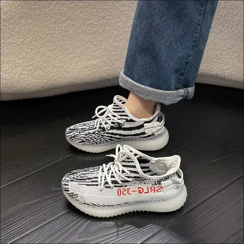 Chic Letter Lace-Up Platform Athletic Shoes