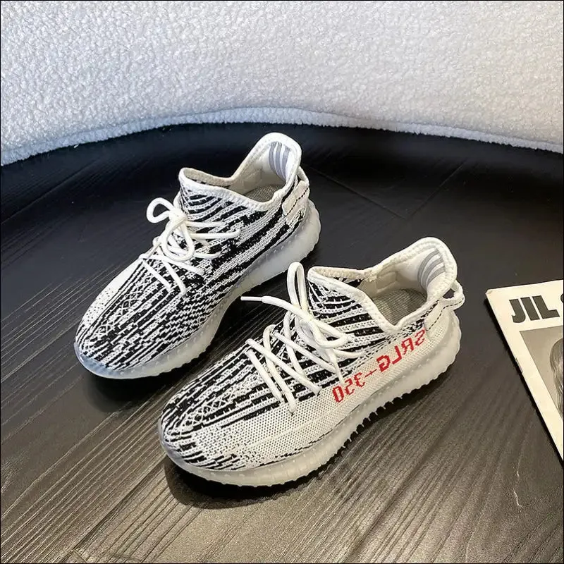 Chic Letter Lace-Up Platform Athletic Shoes