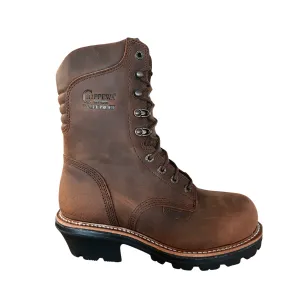 Chippewa Men's Thunderstruck 9 Inch Waterproof Insulated Composite Toe Logger Work Boots - Brown