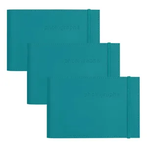 Citi Leather Teal Pocket Photo Wallet - 3 Pack Bundle