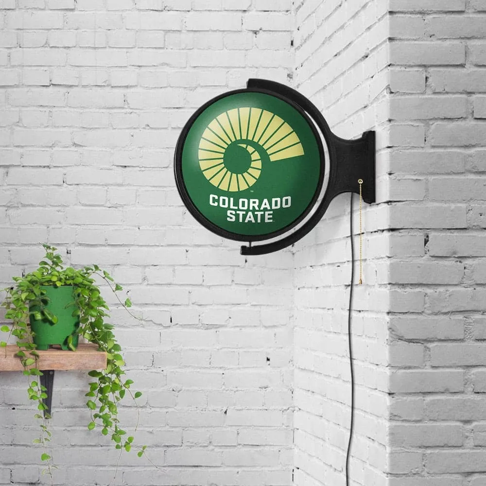 Colorado State Rams: Ram's Horn - Original Round Rotating Lighted Wall Sign