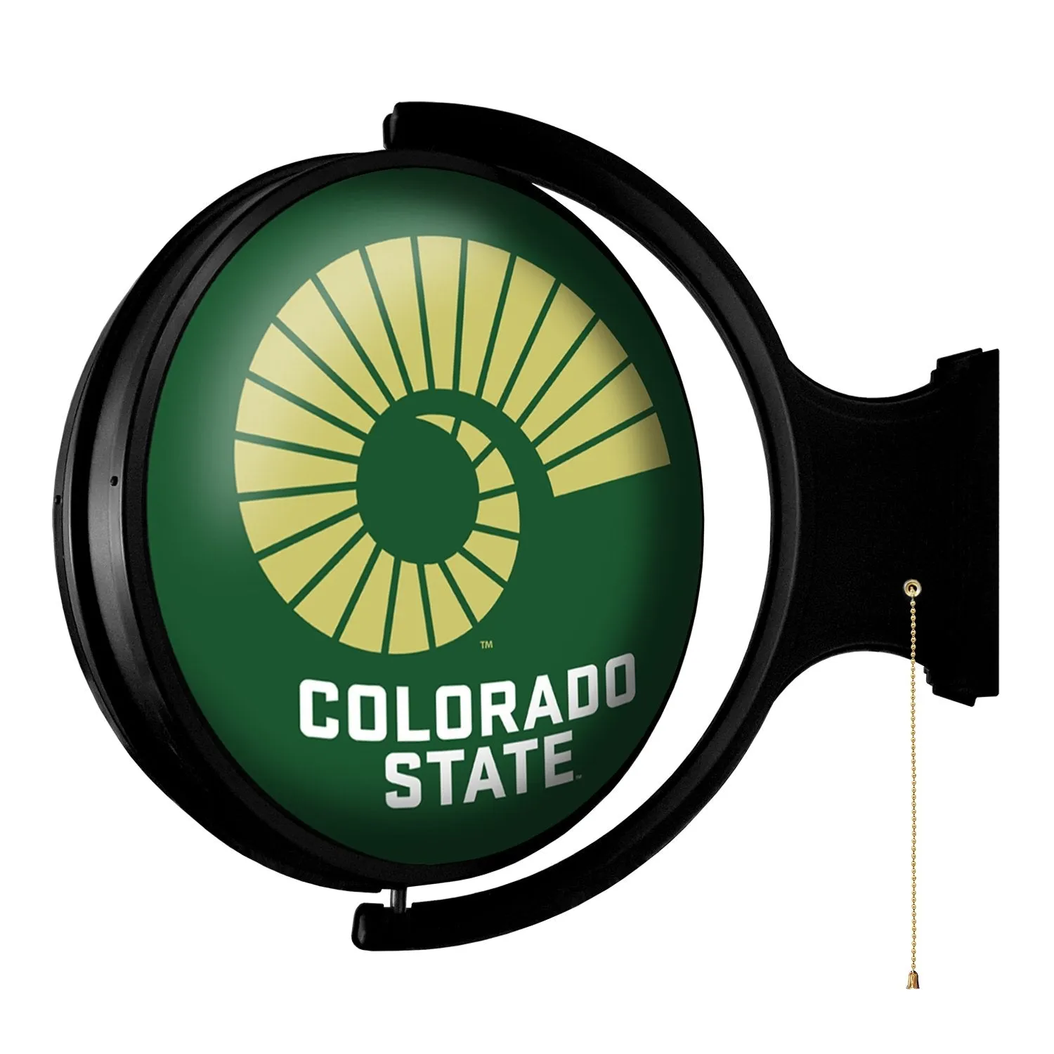 Colorado State Rams: Ram's Horn - Original Round Rotating Lighted Wall Sign