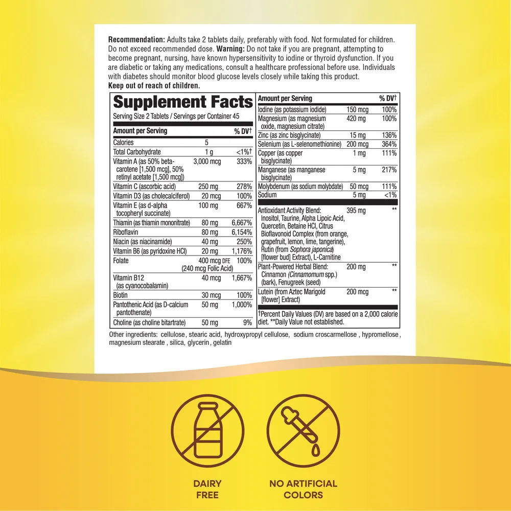 Completia® Diabetic Multi-Vitamin (Iron Free)