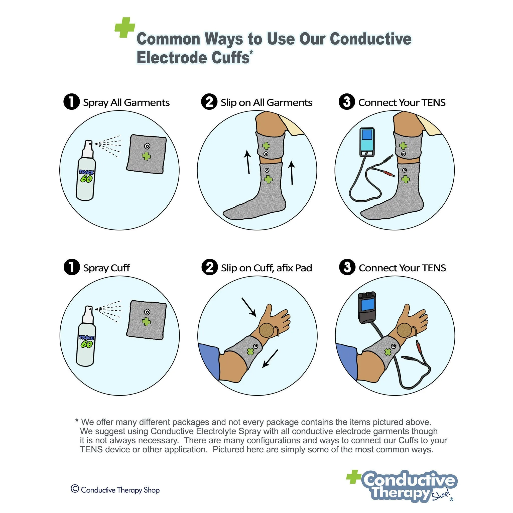 Conductive Electrode Cuffs Pair