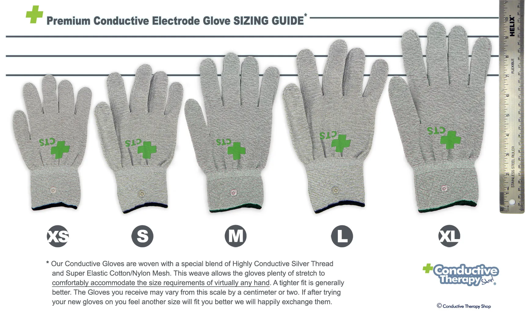 Conductive Electrode Glove Pair