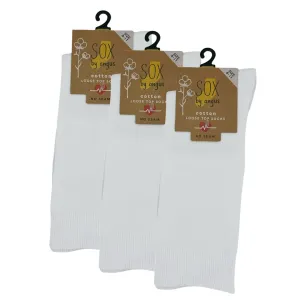 Cotton Loose Top Socks - NO SEAM - White