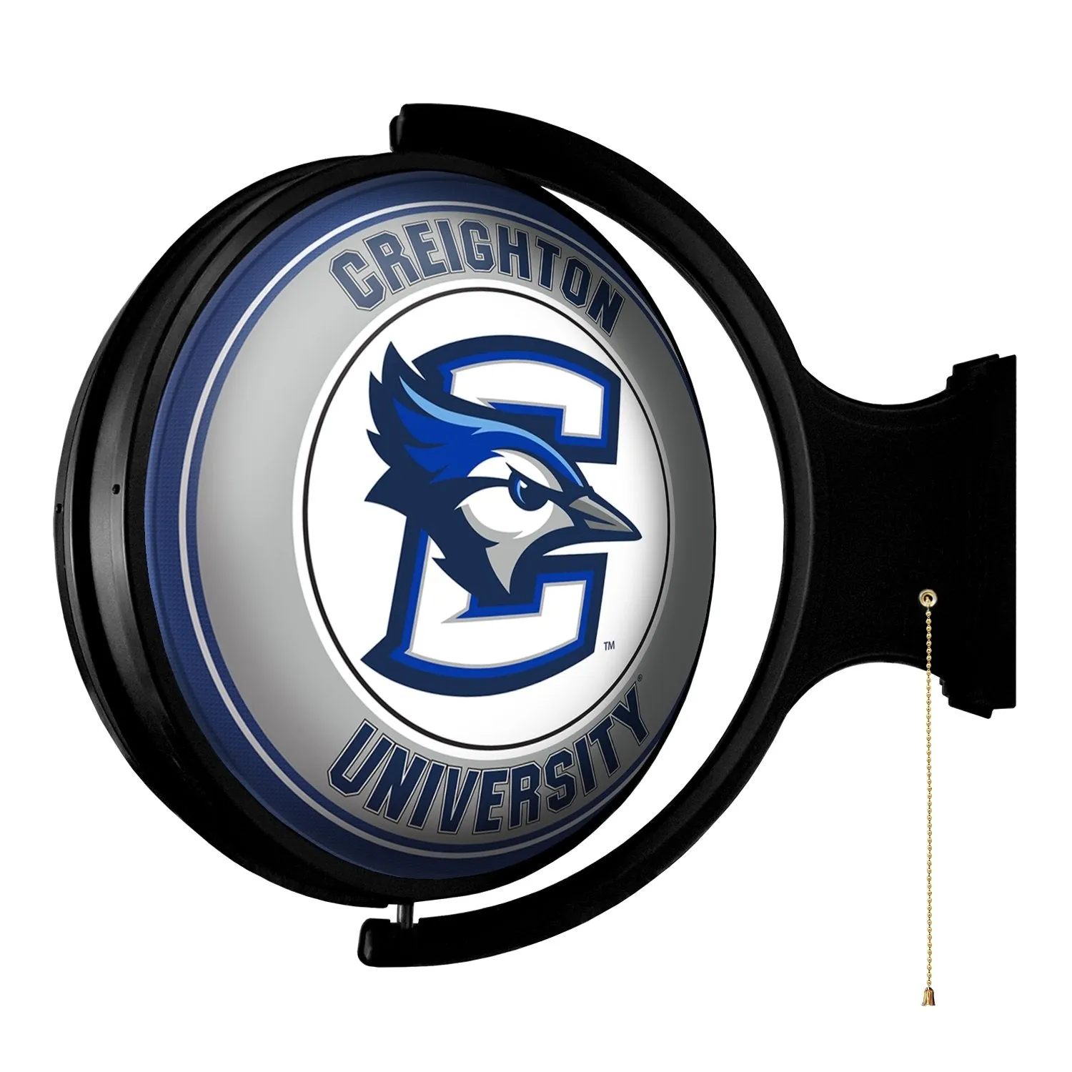 Creighton Bluejays: Original Round Rotating Lighted Wall Sign