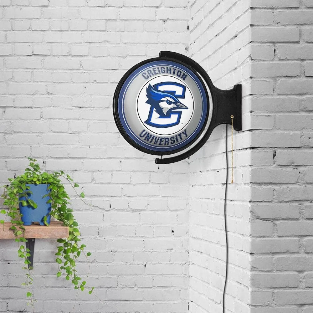 Creighton Bluejays: Original Round Rotating Lighted Wall Sign