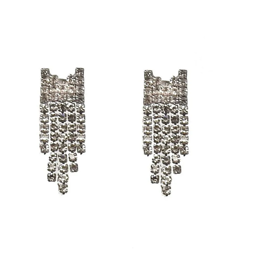 Cz 5 lines Drop Earrings