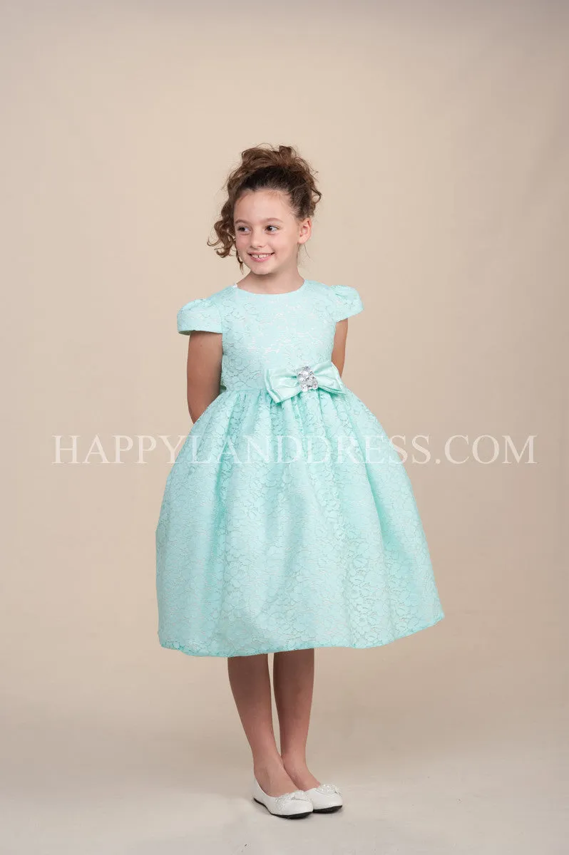 D983 Lace Ribbon Bow Dress (2 Diff. Colors)