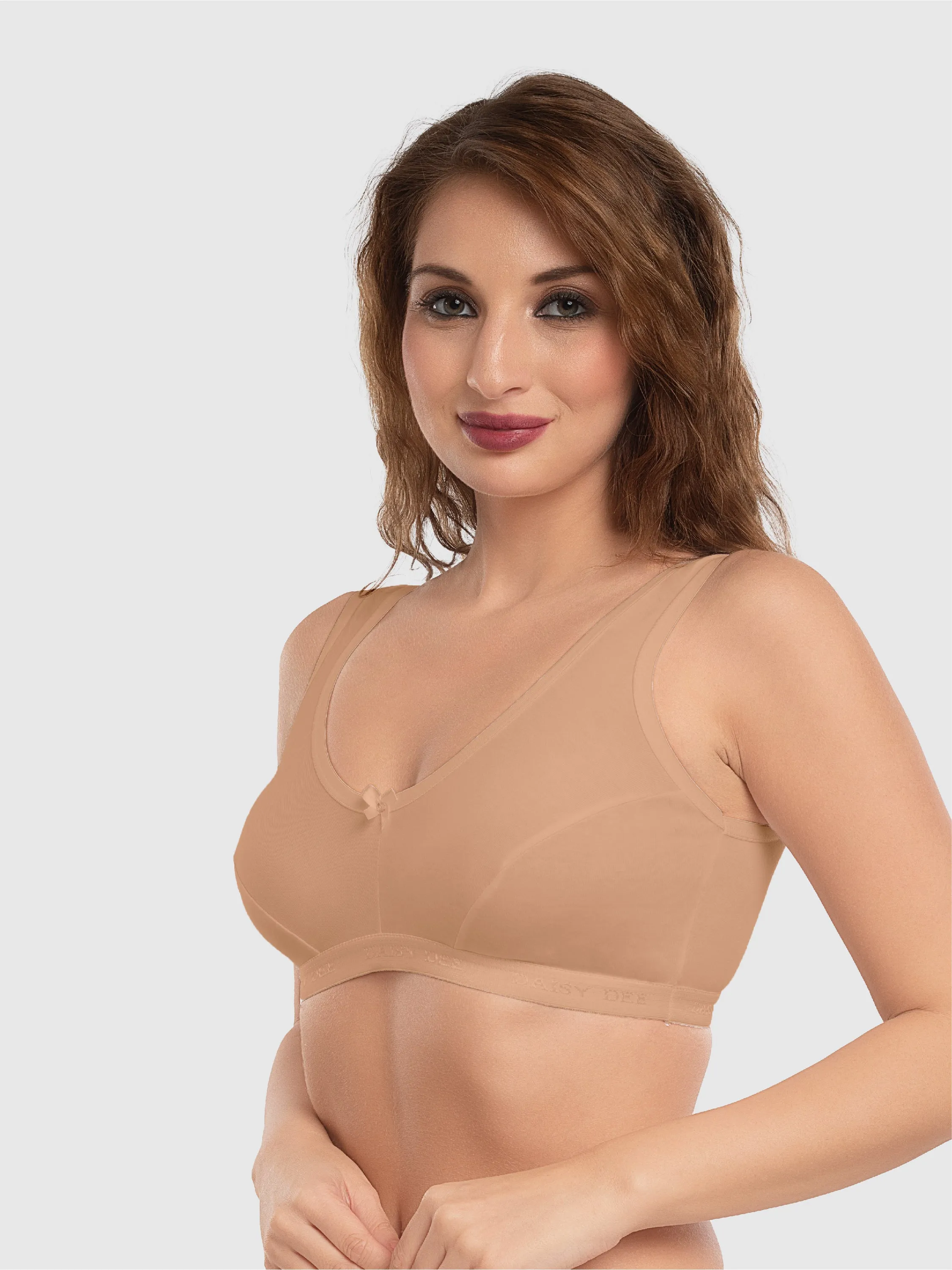 Daisy Dee Beige Non Padded Non Wired Full Coverage Sports Bra NLRA-Beige