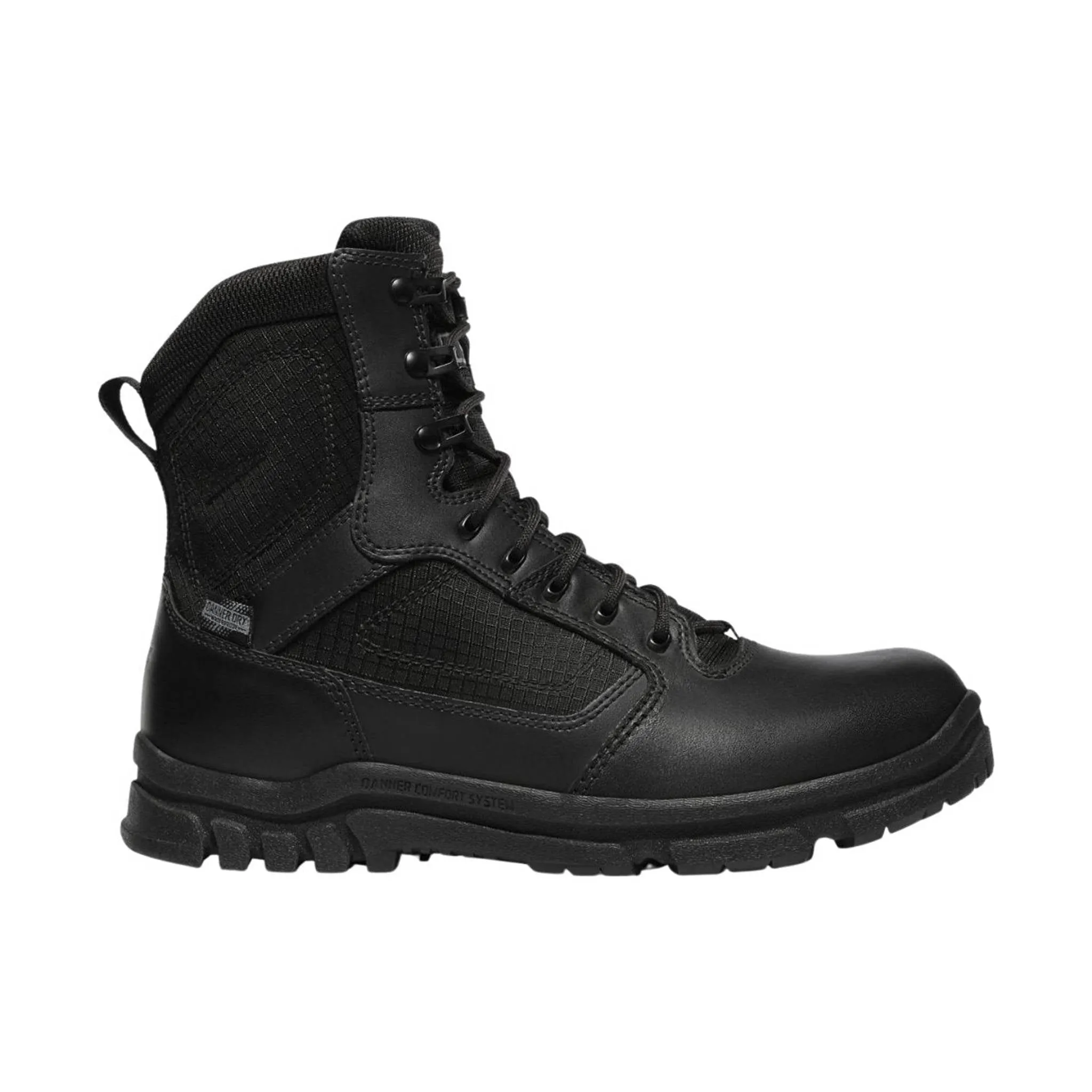 Danner Men's 8 Inch Lookout Side-Zip Boot Plain Toe Work Boots - Black