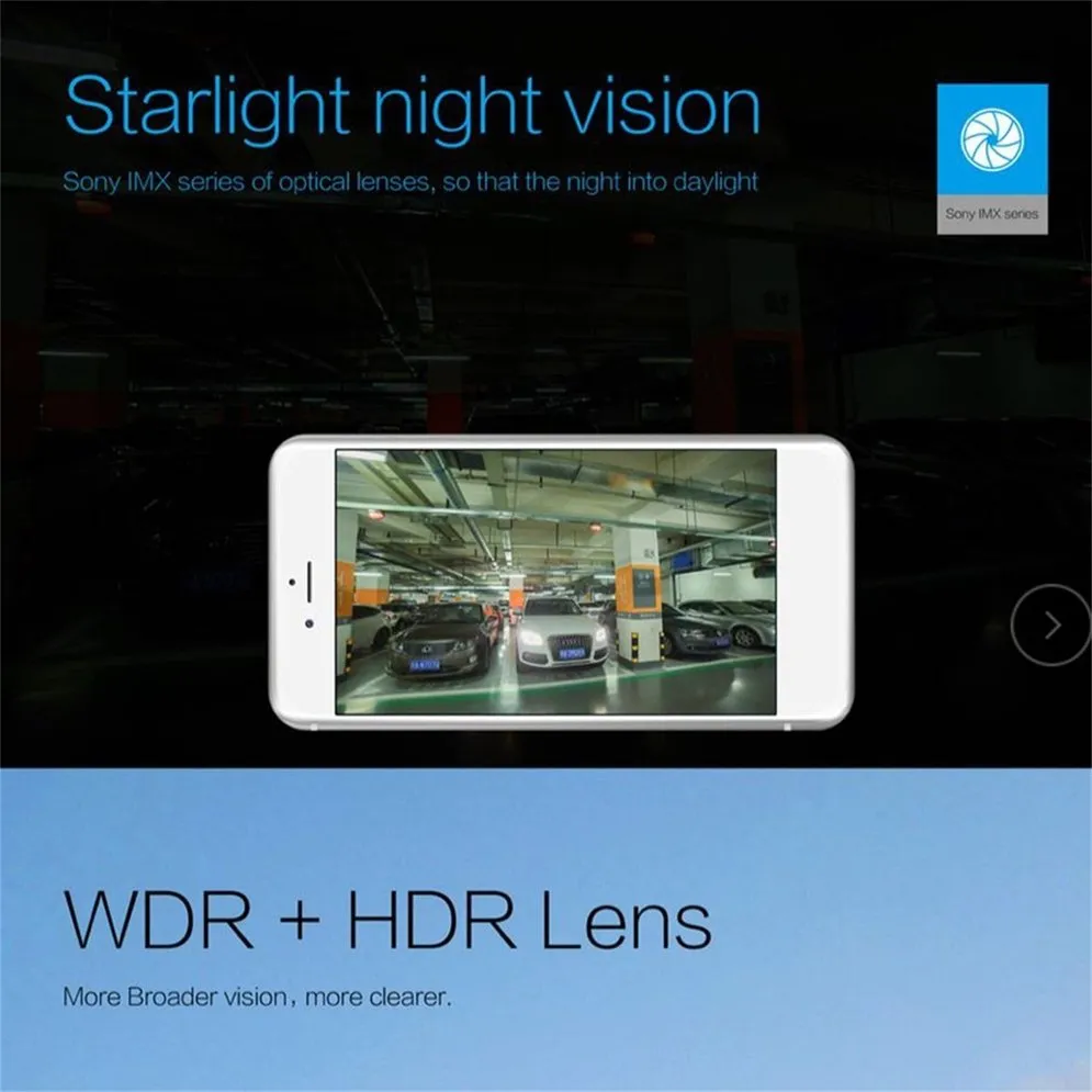 Dash Cam voiture DVR enregistreur caméra avec Wifi Full HD 1080p grand angle lentille G capteur vision nocturne
