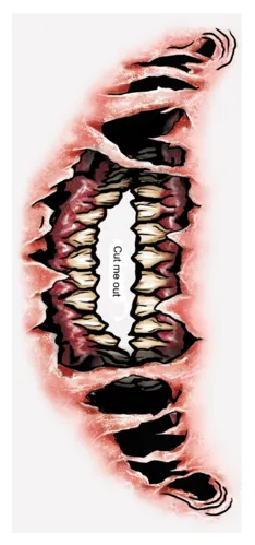 Decay Big Mouth Temporary Face Tattoo
