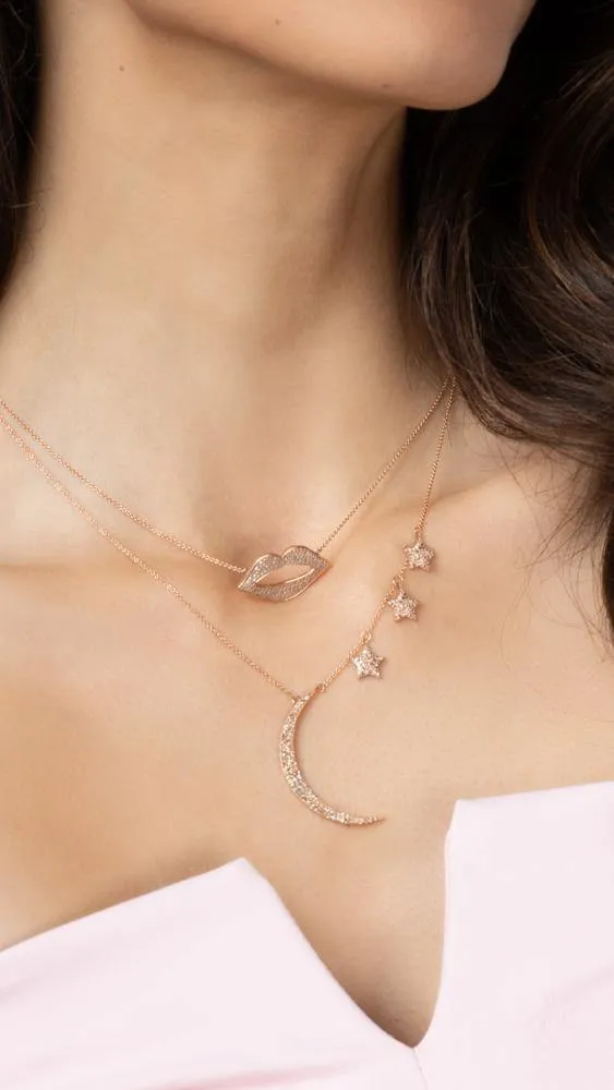 Diamond Lips Necklace