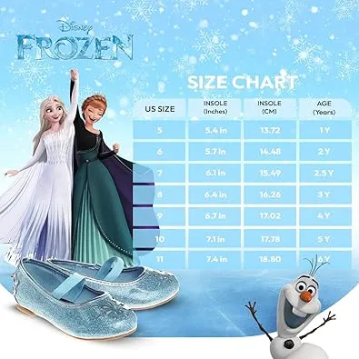 Disney Frozen Mary Jane Flats - Kids Character Princess Dress up Slip-on Shoes (Toddler/Little Kid)