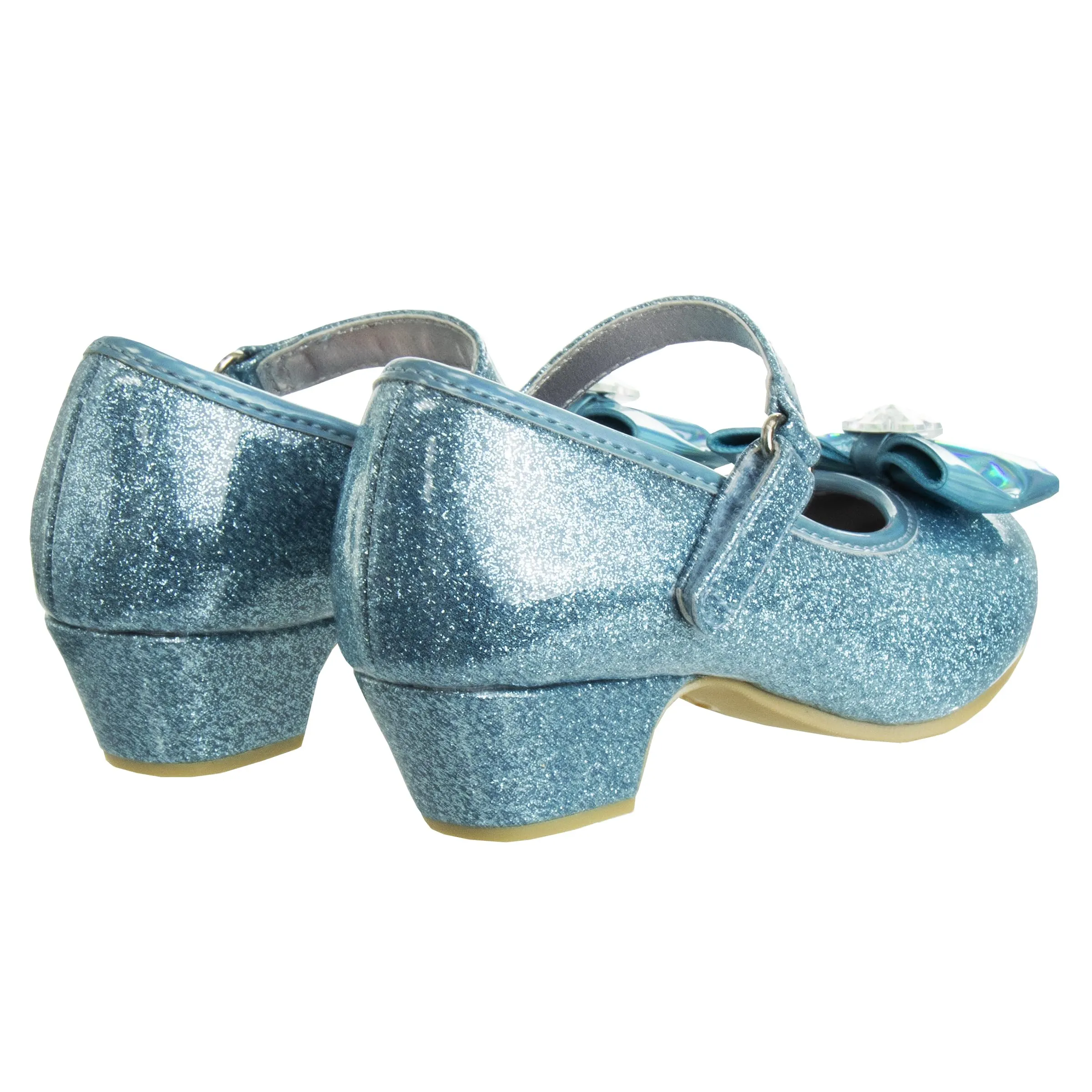 Disney Frozen Shoes - Girls Mary Jane Flat Pump Strap with Bow - Character Princess Dress up Costume Flower School Party Slip on - Toddler/Little Kid