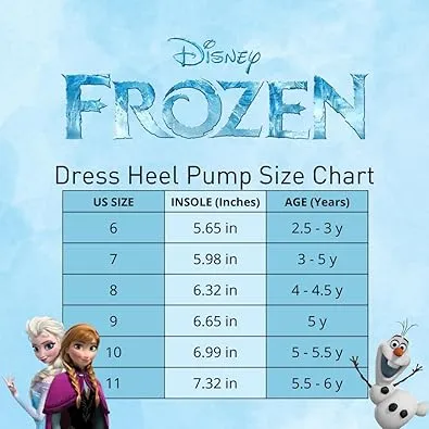 Disney Frozen Shoes - Girls Mary Jane Flat Pump Strap with Bow - Character Princess Dress up Costume Flower School Party Slip on - Toddler/Little Kid