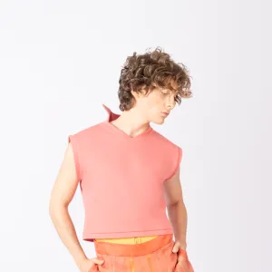 Double Collar Cropped Polo Shirt