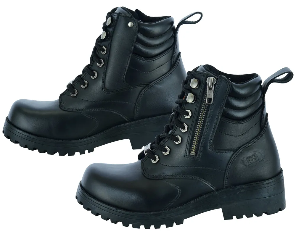DS Women's Side Zipper Plain Toe Boots