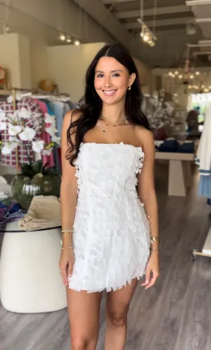 EL2409 hailey white strapless mini