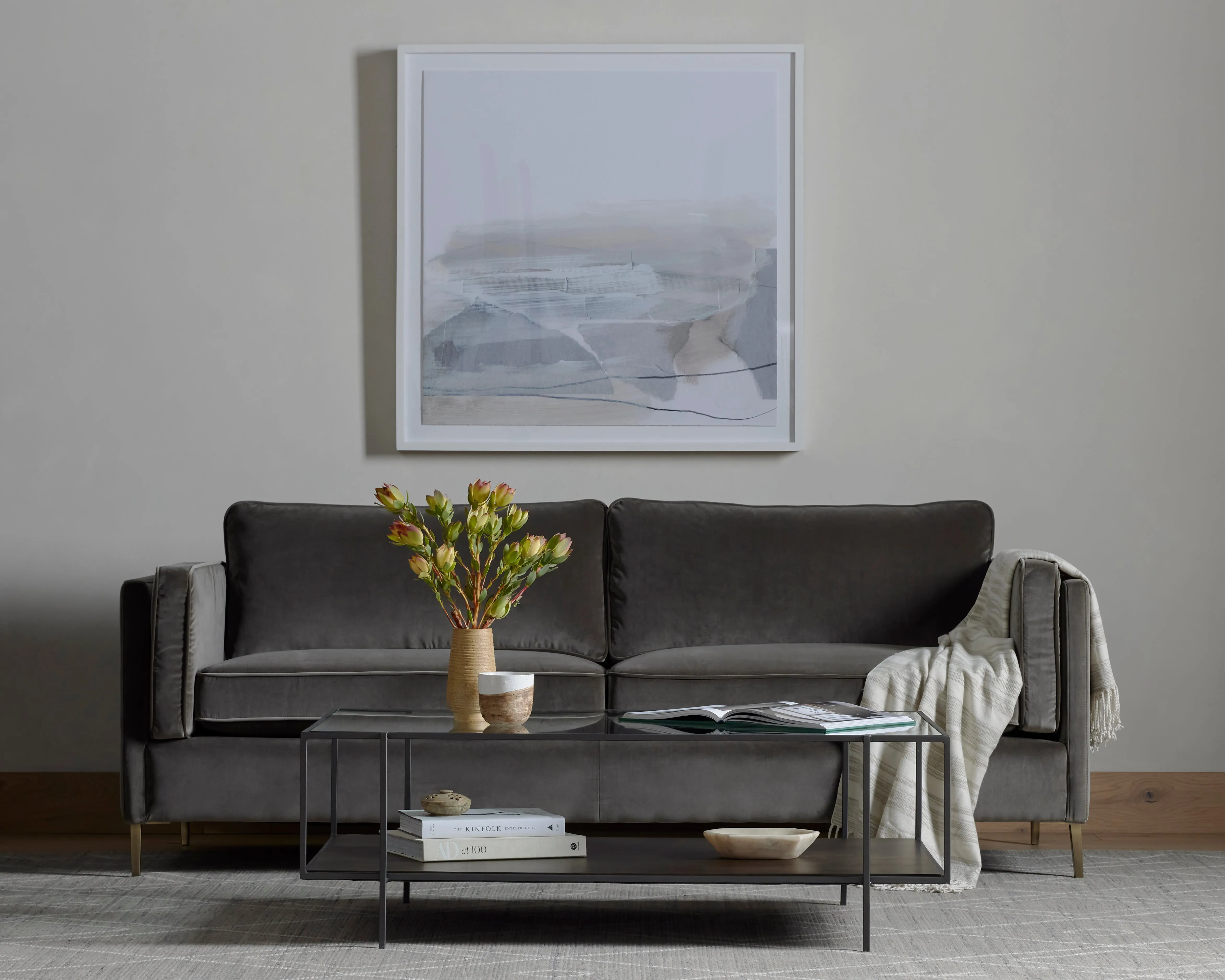 Emery Velvet Sofa - Sapphire Birch