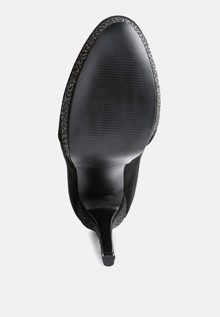 Espiree Microfiber High Heeled Ankle Boots By Ruw