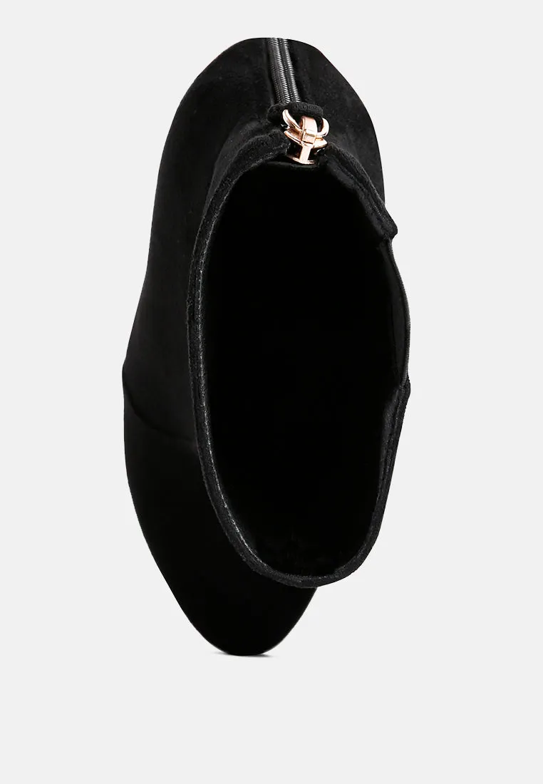 Espiree Microfiber High Heeled Ankle Boots By Ruw