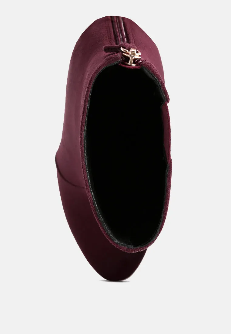 Espiree Microfiber High Heeled Ankle Boots By Ruw