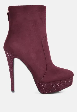 Espiree Microfiber High Heeled Ankle Boots By Ruw