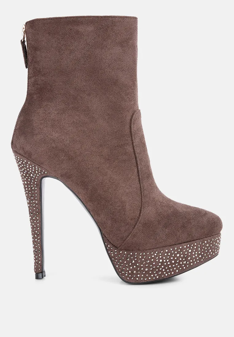 Espiree Microfiber High Heeled Ankle Boots By Ruw