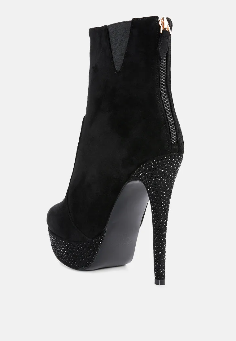Espiree Microfiber High Heeled Ankle Boots By Ruw