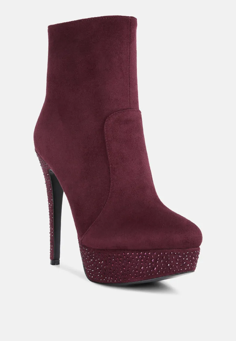 Espiree Microfiber High Heeled Ankle Boots By Ruw