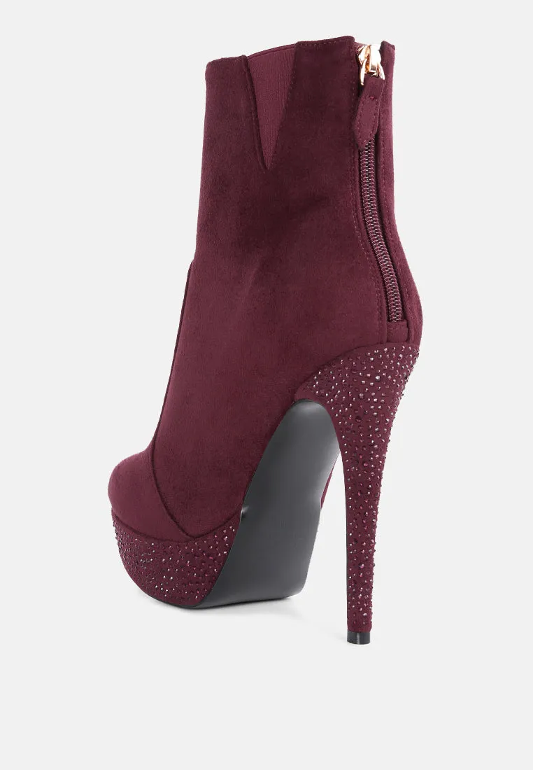 Espiree Microfiber High Heeled Ankle Boots By Ruw