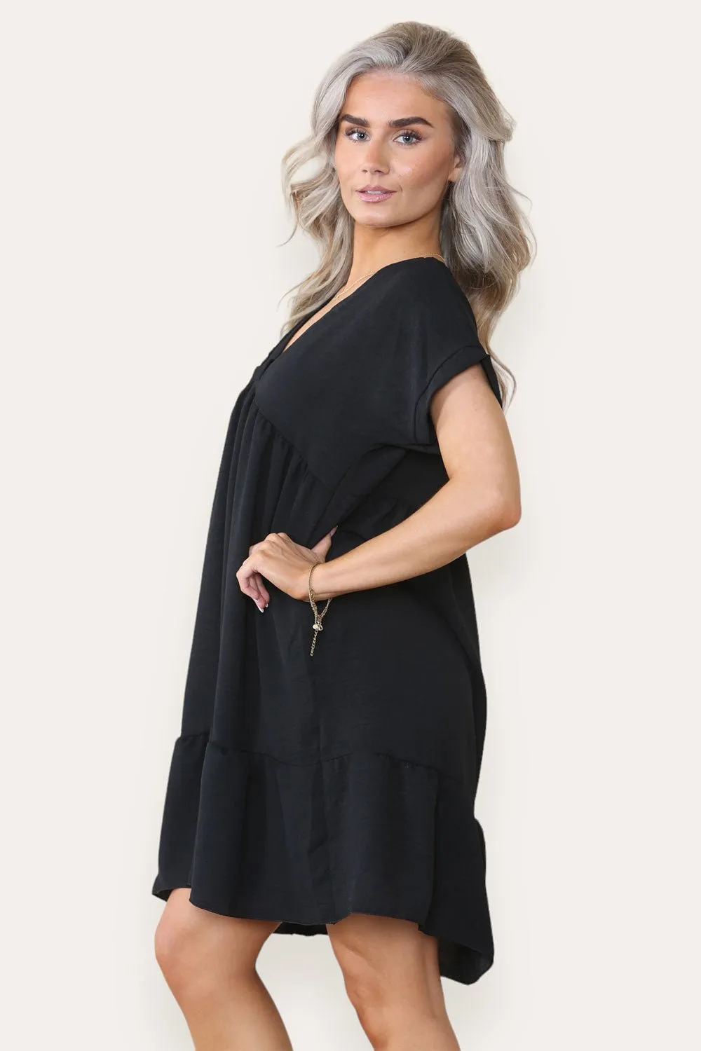Fancy Style Tiered Smock Dress
