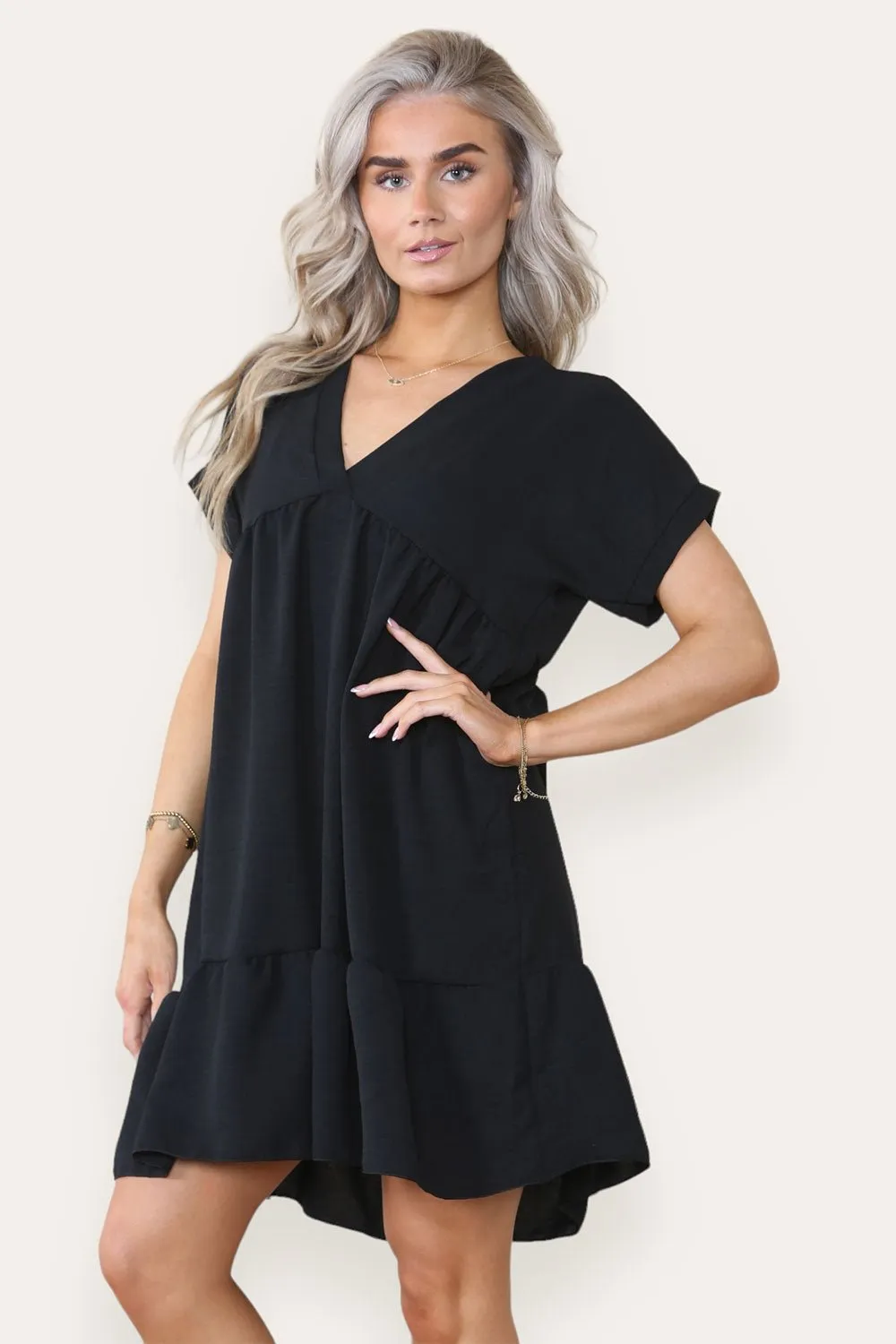 Fancy Style Tiered Smock Dress