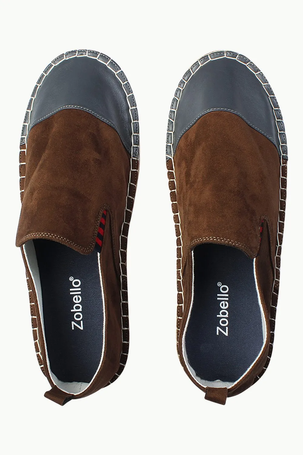 Faux Leather Top Suede Espadrilles