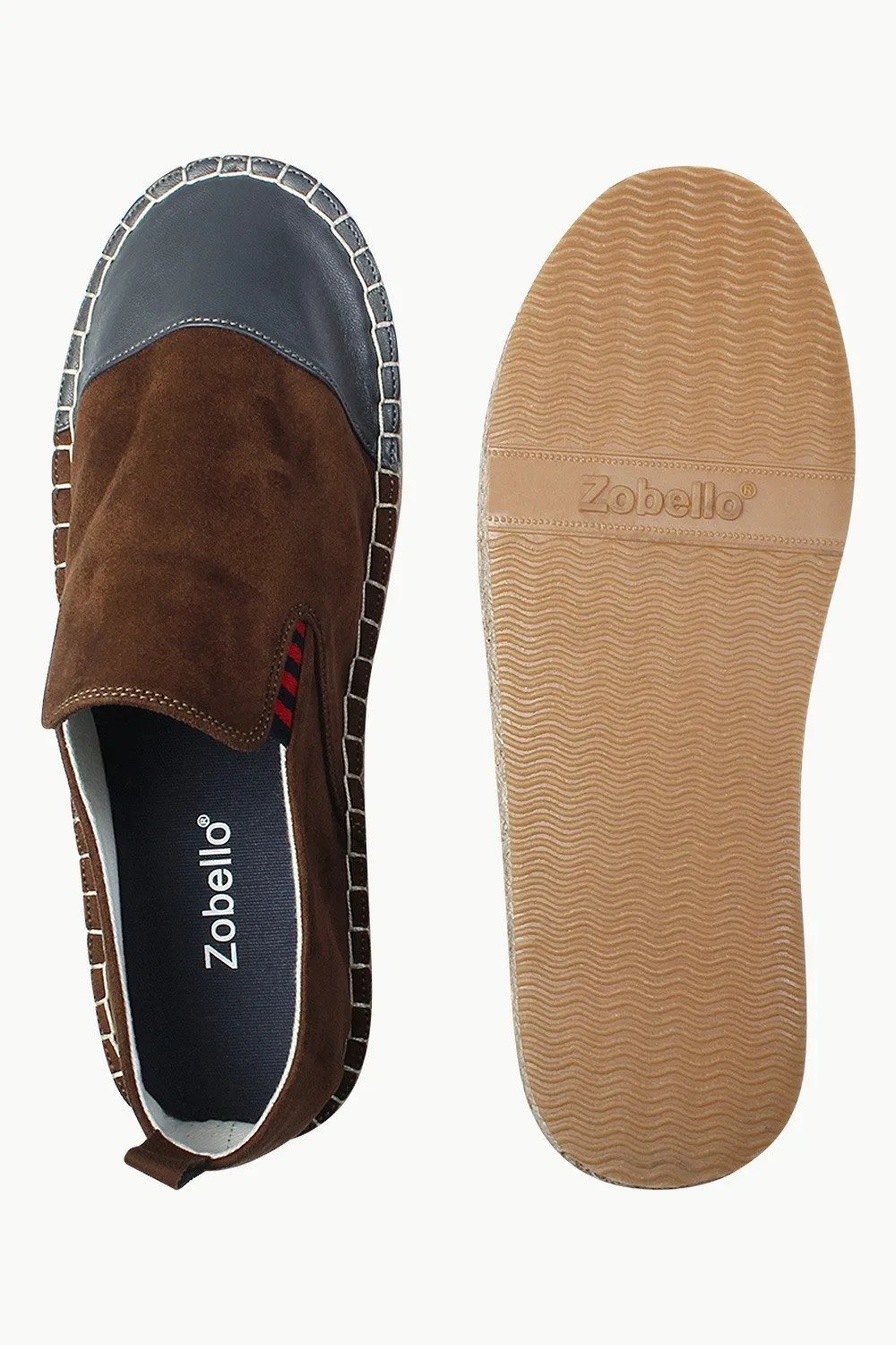 Faux Leather Top Suede Espadrilles