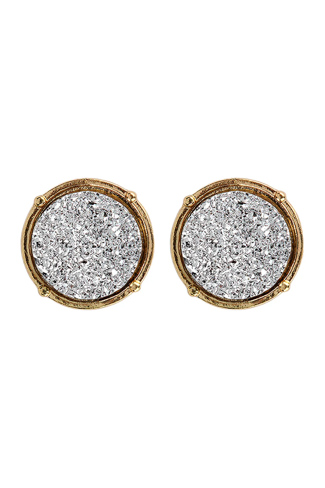 FE1921 - DRUZY ROUND POST EARRINGS