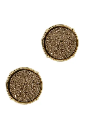 FE1921 - DRUZY ROUND POST EARRINGS