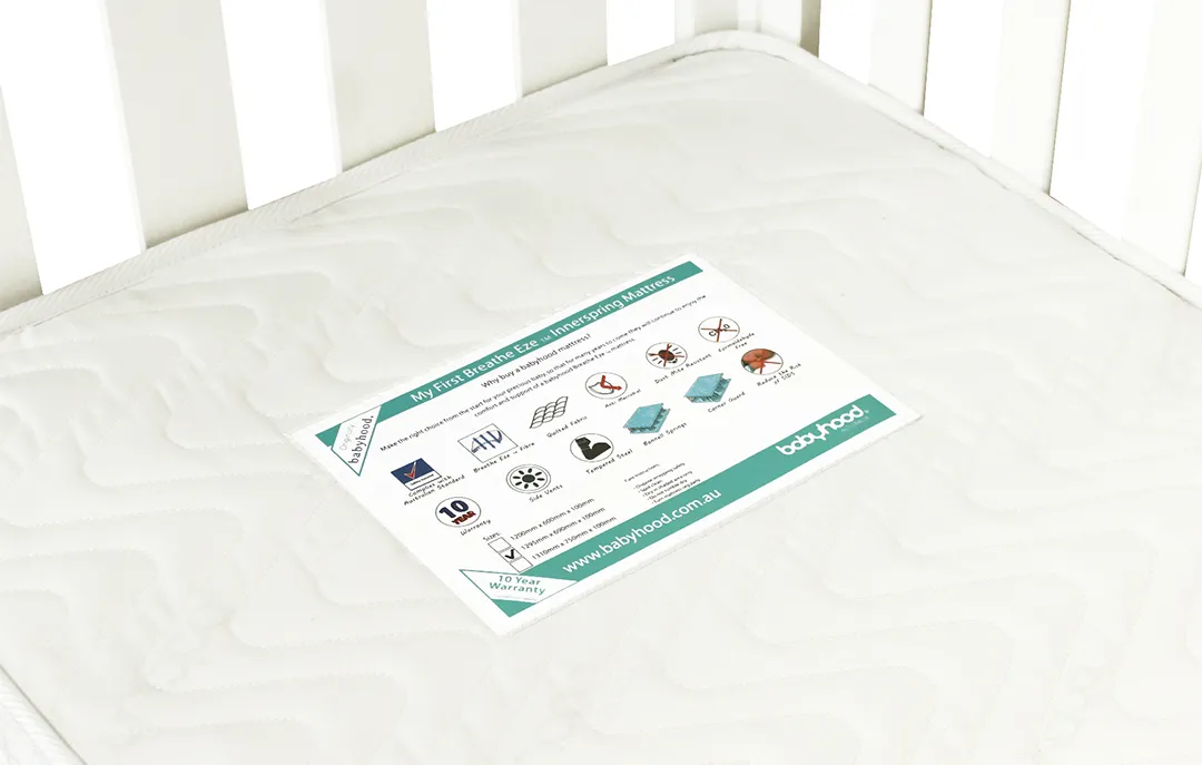 [FOC Assembly] (1 yr warranty) Babyhood Classic Curve Cot  4 In 1- White   My First Innerspring - (Bundle Pack)