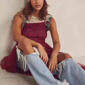 Free People Can't Stop Won't Stop Slip Dress - Burgundy, Size M - New Without Ta