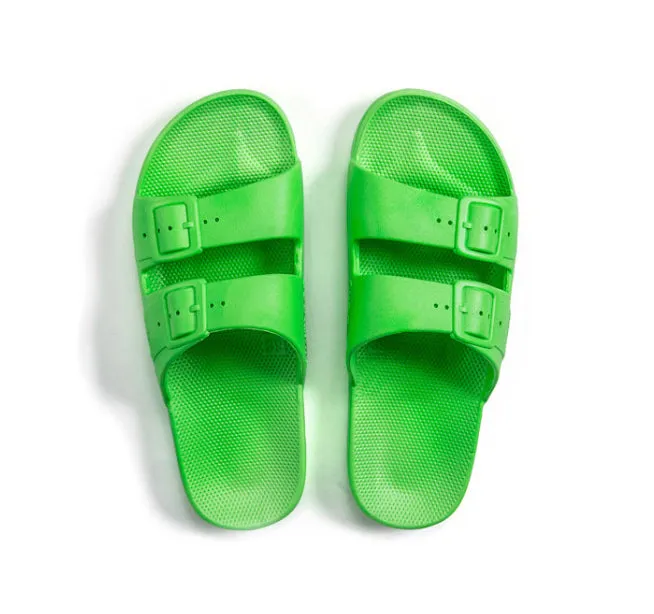 Freedom Moses Neon Green Slides