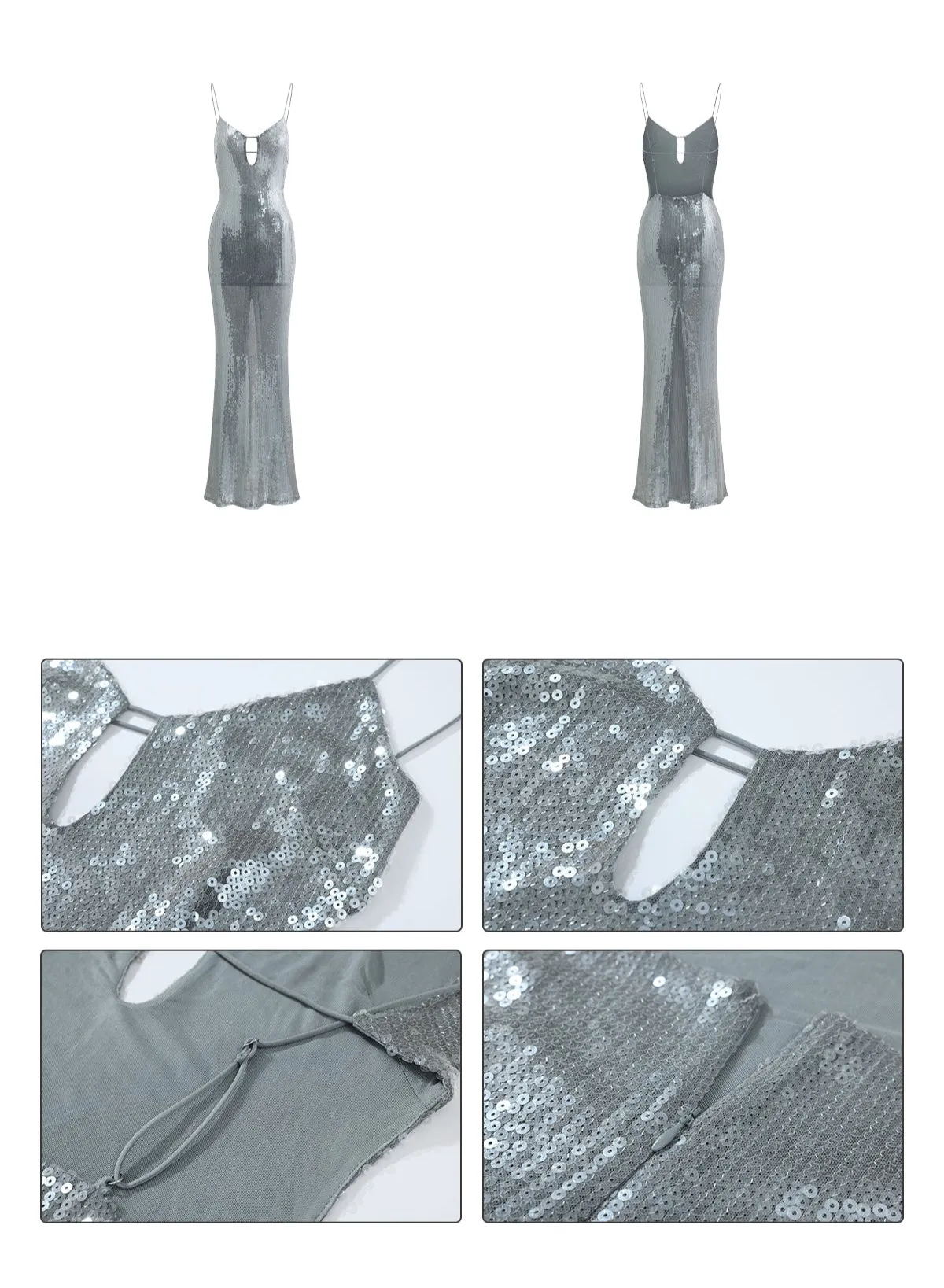 Galaxy Sequin Keyhole Slip Dress