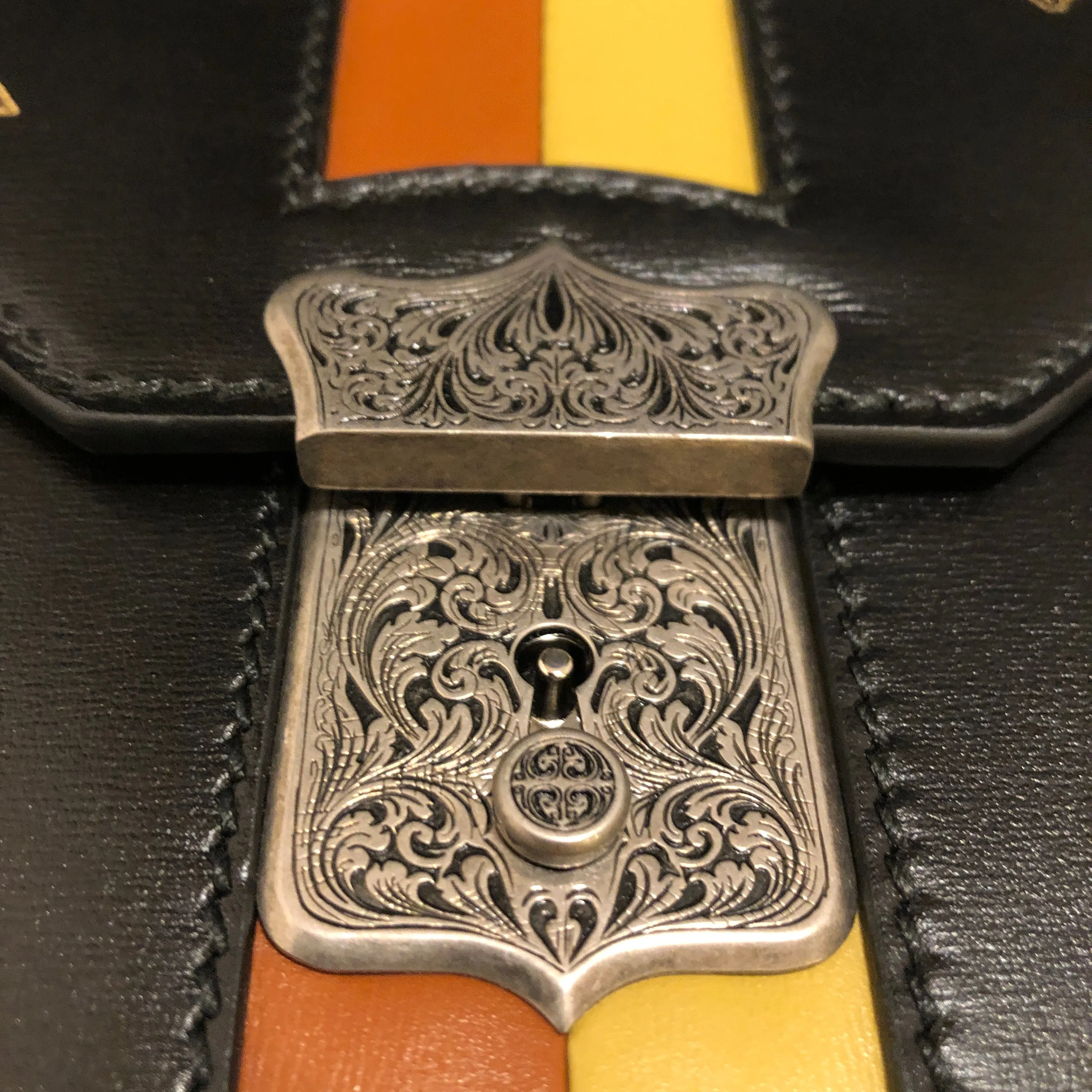 Gucci Hand Painted Padlock Cutch in Black