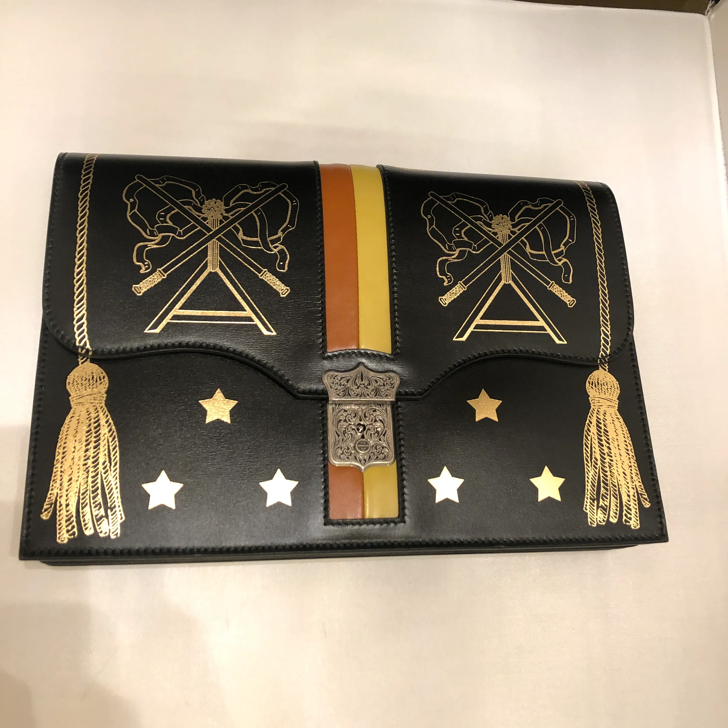Gucci Hand Painted Padlock Cutch in Black