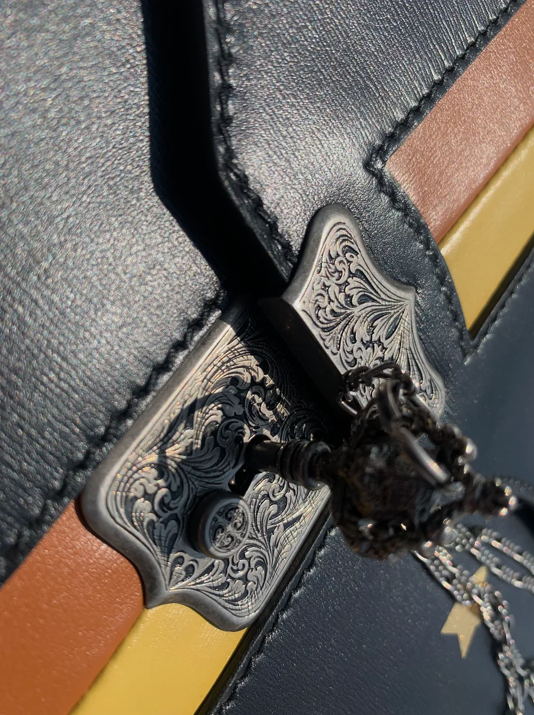 Gucci Hand Painted Padlock Cutch in Black