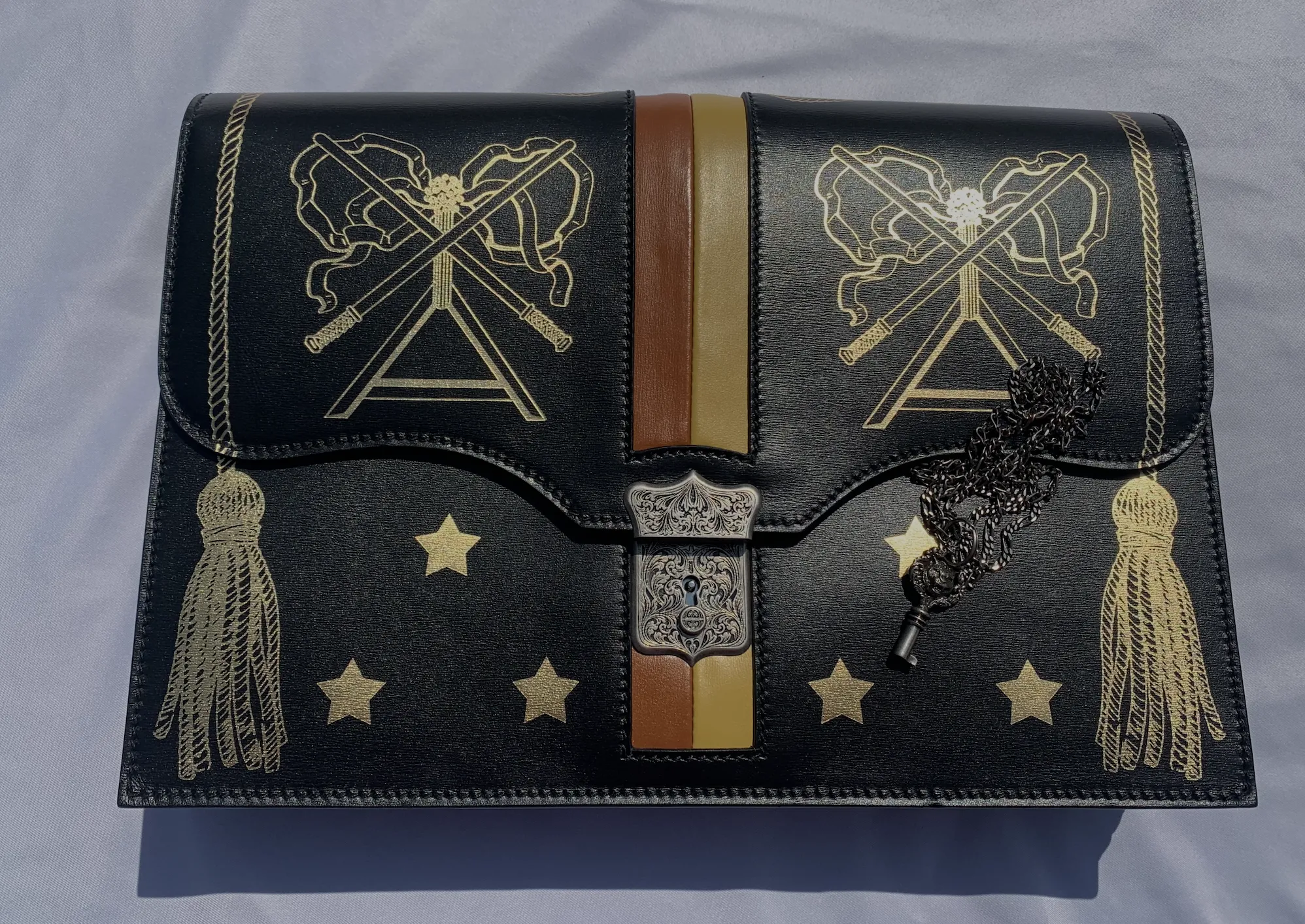 Gucci Hand Painted Padlock Cutch in Black